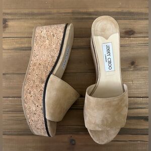 Jimmy Choo Platform Slide Sandal Shoe Sz 38